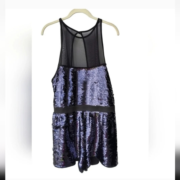 Asos Women's Blue Dressy Sequin Pull On Sleeveless Short Romper, 12 - Picture 8 of 10